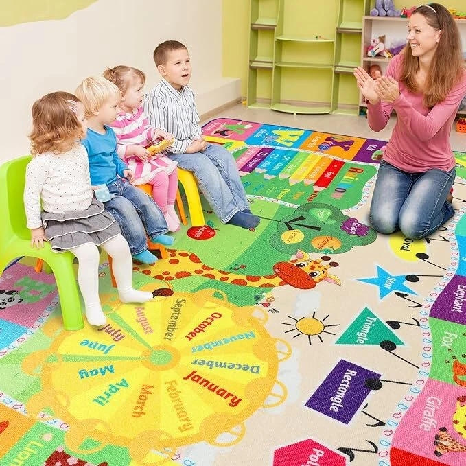 Alfombra De Juegos Grande Algodon Para Bebe Papel Pintado Juego Niños Niña Casa Cuarto Foto 3 de 4