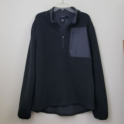 Champion Blue Dark Gray Fleece Pullover Shirt XXL