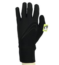 NIKE Women's Dri-FIT Lightweight Running Gloves sz L Large Black Reflective