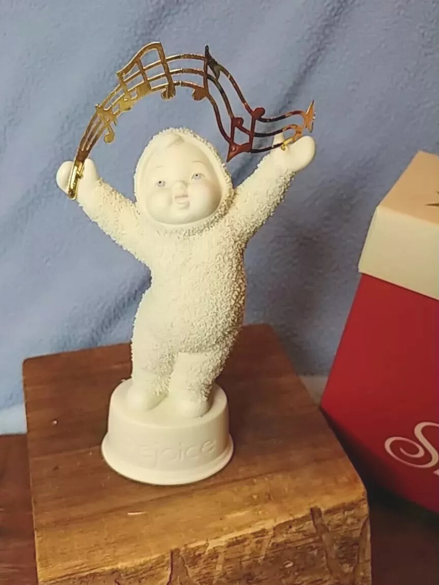 Vintage 2001 Snowbabies Rejoice Porcelain Figurine 5.5 Inch with Original Box