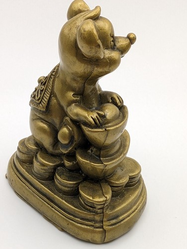 Hindu Token Golden Year of the Mouse Mouska Trinket Paper Weight Souvenir - Picture 12 of 13