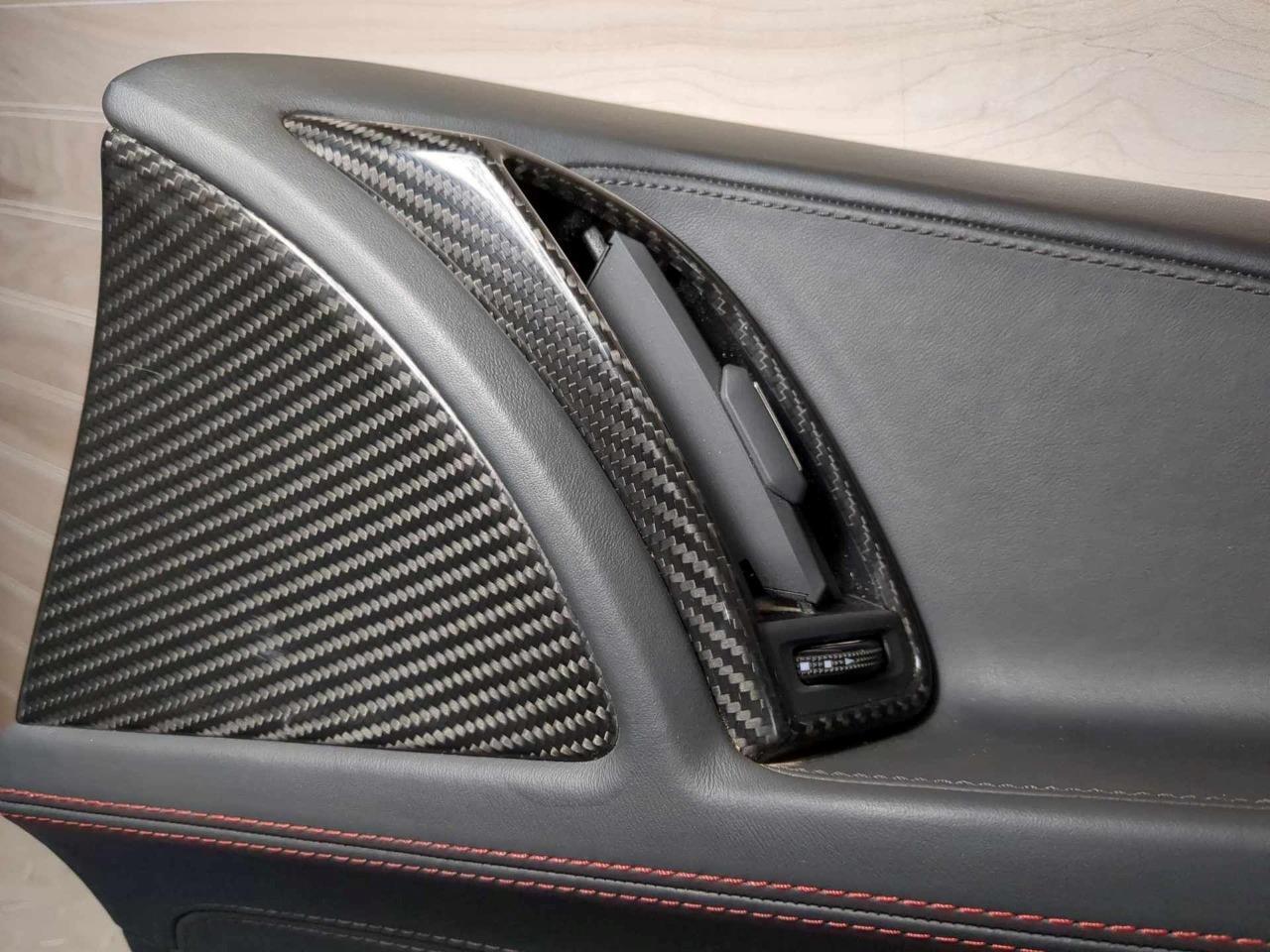 2017-2022 Audi R8 - OEM Right Passenger Door Trim Panel Carbon Fiber Black Red