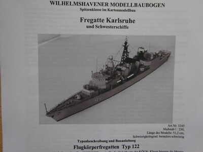 Fregatten Typ 122 Schwesternschiffe Wilhelmshavener Modellbaubogen Kartonmodel