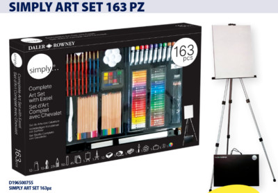 Daler Rowney Simply Künstler Komplettset mit 163 Artikeln und mit Staffelei