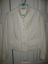 Womens White JONES NEW YORK Stretch Blazer Jacket Small
