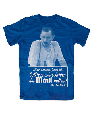 Maul halten! Alfred T-Shirt BLAU TV Kult Serie Spruch Zitat Fun Punsch