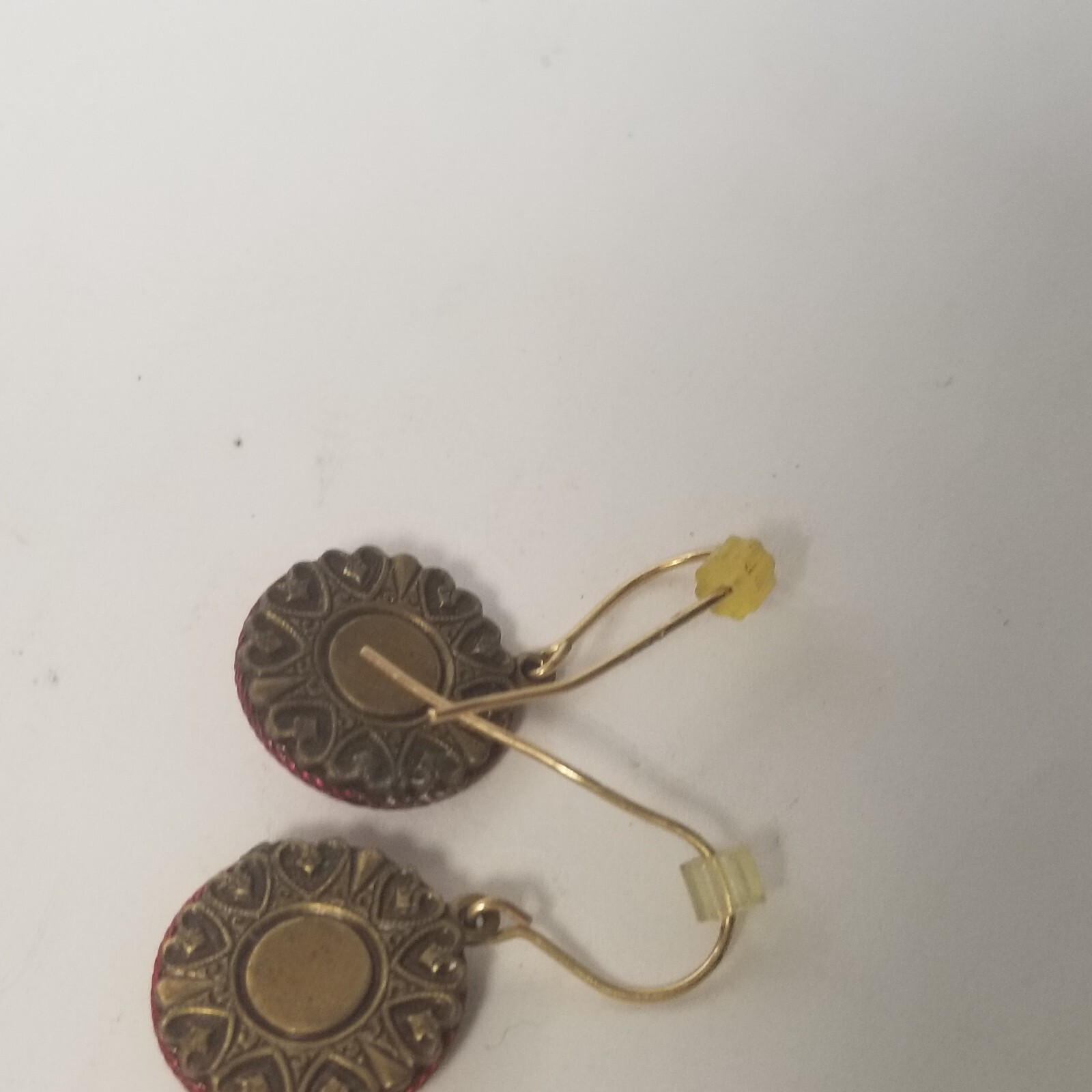 Red Rhinestone Round Hook Multicolor Eardrop Dang… - image 3