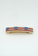 American Flag Patriotic Rhinestone Hair Clip