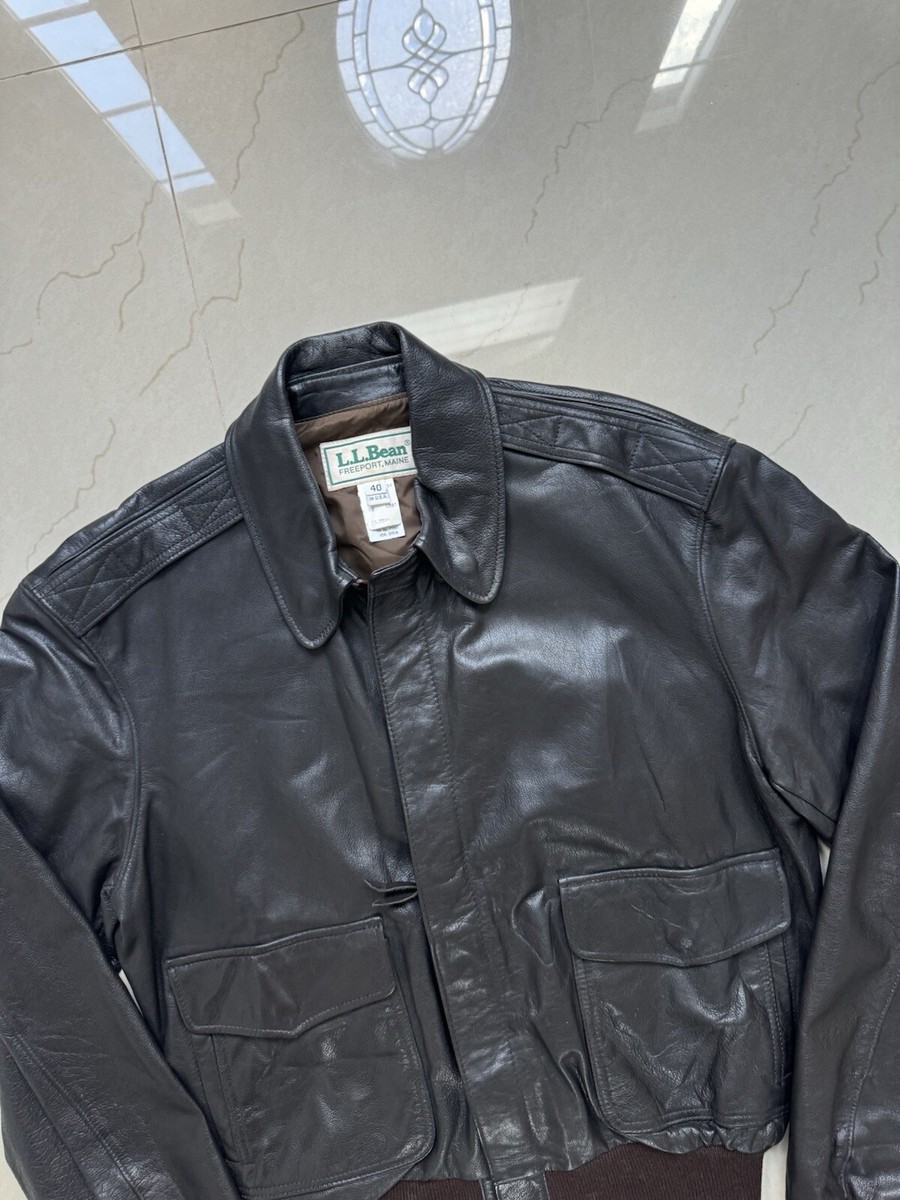 Vintage LL Bean Leather Bomber Jacket SIZE 40 Made In USA Vintage LL Bean Leather Bomber Jacket SIZE 40 Made In USA