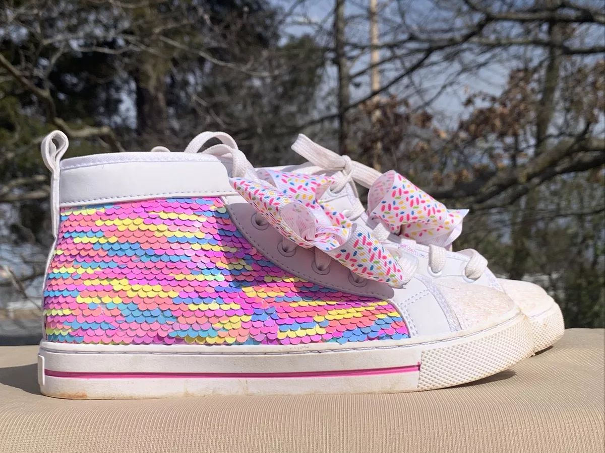 JOJO SIWA Flip Sequin Silver Rainbow Mermaid Hi Tops Sneakers Shoes 3  ❤️sj15m10 | eBay