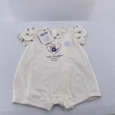 Vtg Holly Hobbie Baby Romper Girls 3-6 Months Cream Pink Flowers Embellished