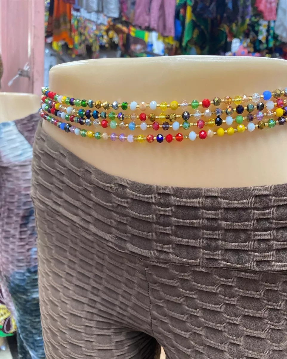 Multicolored authentic african waist beads