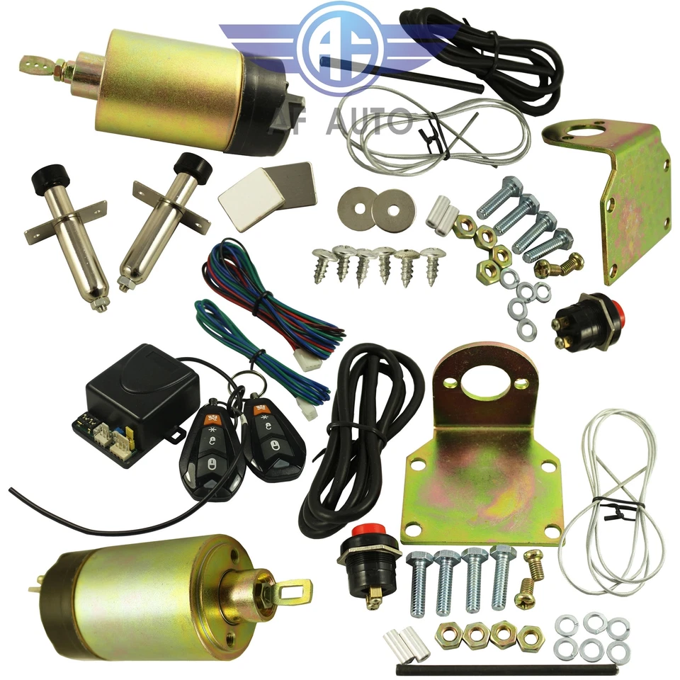 100lb 2 Door Shaved Door Handle Kit Popper Solenoid Street Rat Car Truck Hot Rod - Image 3 of 4