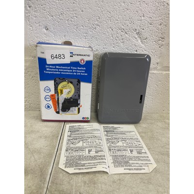 Intermatic T100 Series 40 Amp 125V SPST 24-Hour Indoor Mechanical Timer - Gray