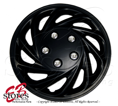 Hubcaps Style#868 15" Matte Black 4pcs Set 15 inch Rim Wheel Skin Cover Hub cap - Picture 1 of 4