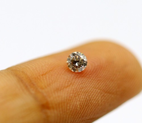 100% Natural Champagne Diamond 0.126 Ct Loose Round Cut 3.1 MM SI2 Grade - Picture 4 of 9