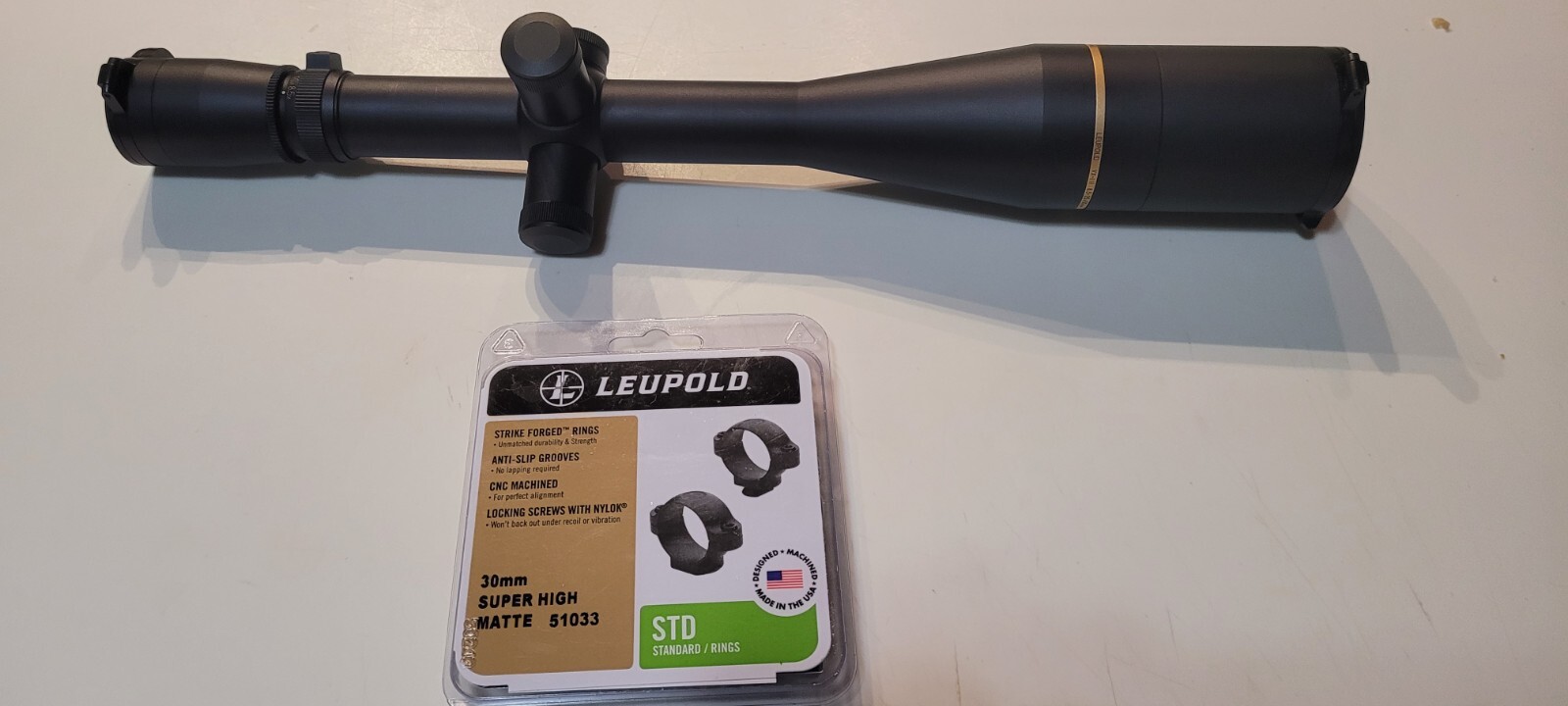 LEUPOLD SCOPE VX3 8.5x25x50 With Rings And Alumina Flip Caps And