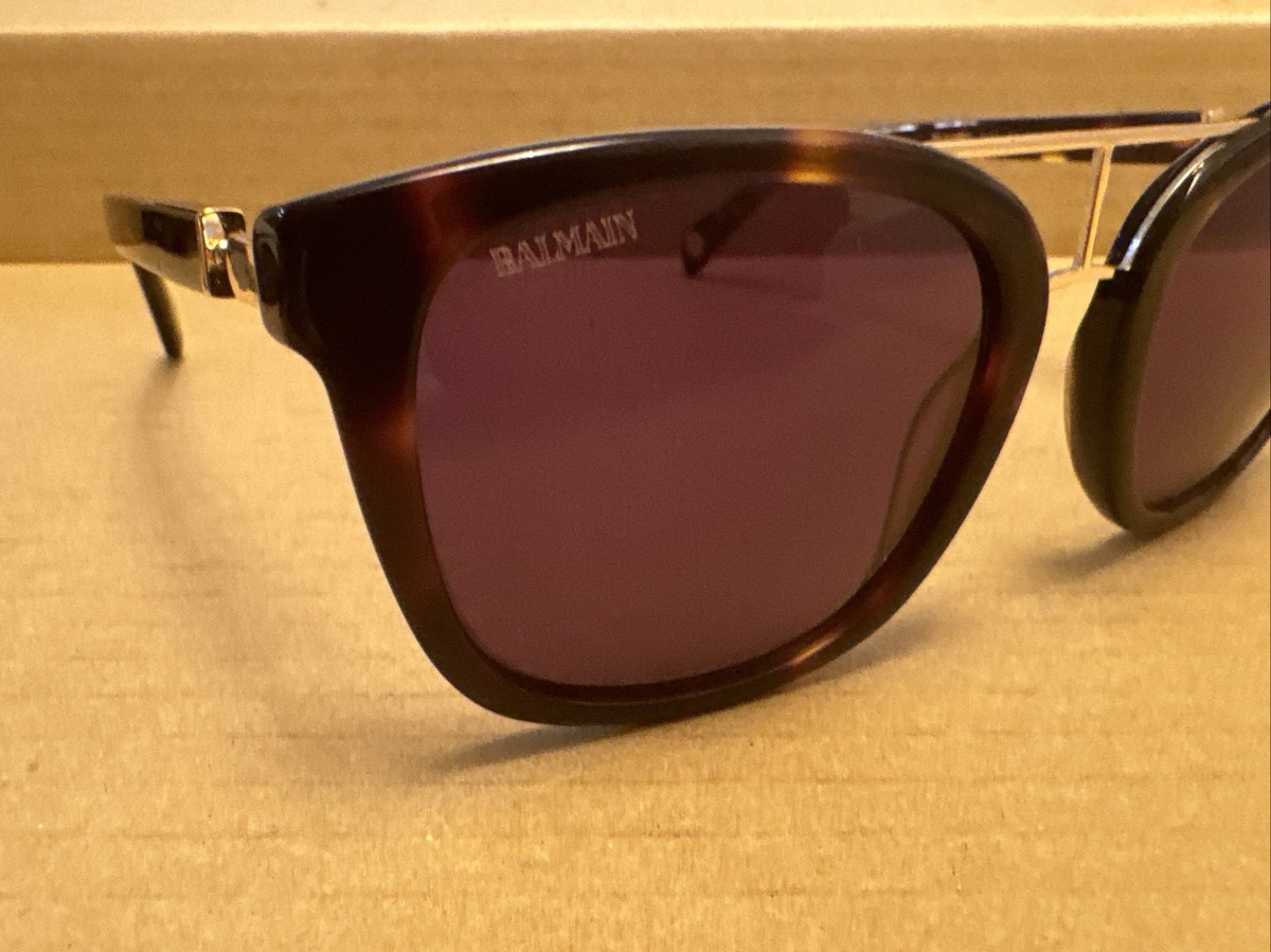 Balmain BL2106B Designer Sunglasses Black/gold C01 52-20-140 BALMAIN BL2106B 01 Tortoise, Black / Brown lens 52mm  main image 4