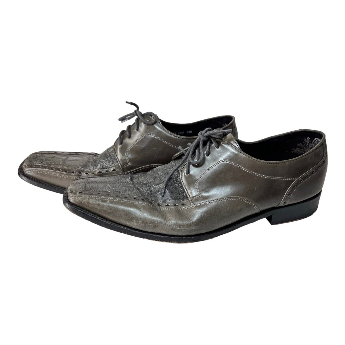 Stacey Adams grey crocodile dress shoes, STACY ADAMS MENS Gray CROCODILE LEATHER DRESS SHOES... | Depop main image 4