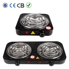 Portable Electric Single/Double Burner Countertop Hot Plate Stove Cooker 110V