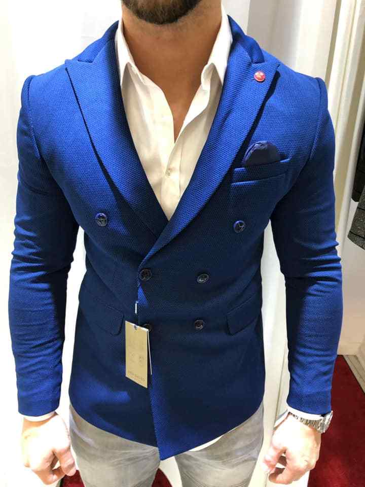 Giacca Abito Doppiopetto Blazer Uomo Bar III, Slim Fit, Taglia 42 Verde, Nuovo Con Etichette - Foto 5