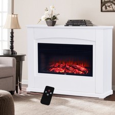 30-60 INCH ELECTRIC FIRE WHITE FRAME FIREPLACE SURROUND SUIT WITH REMOTE CONTROL