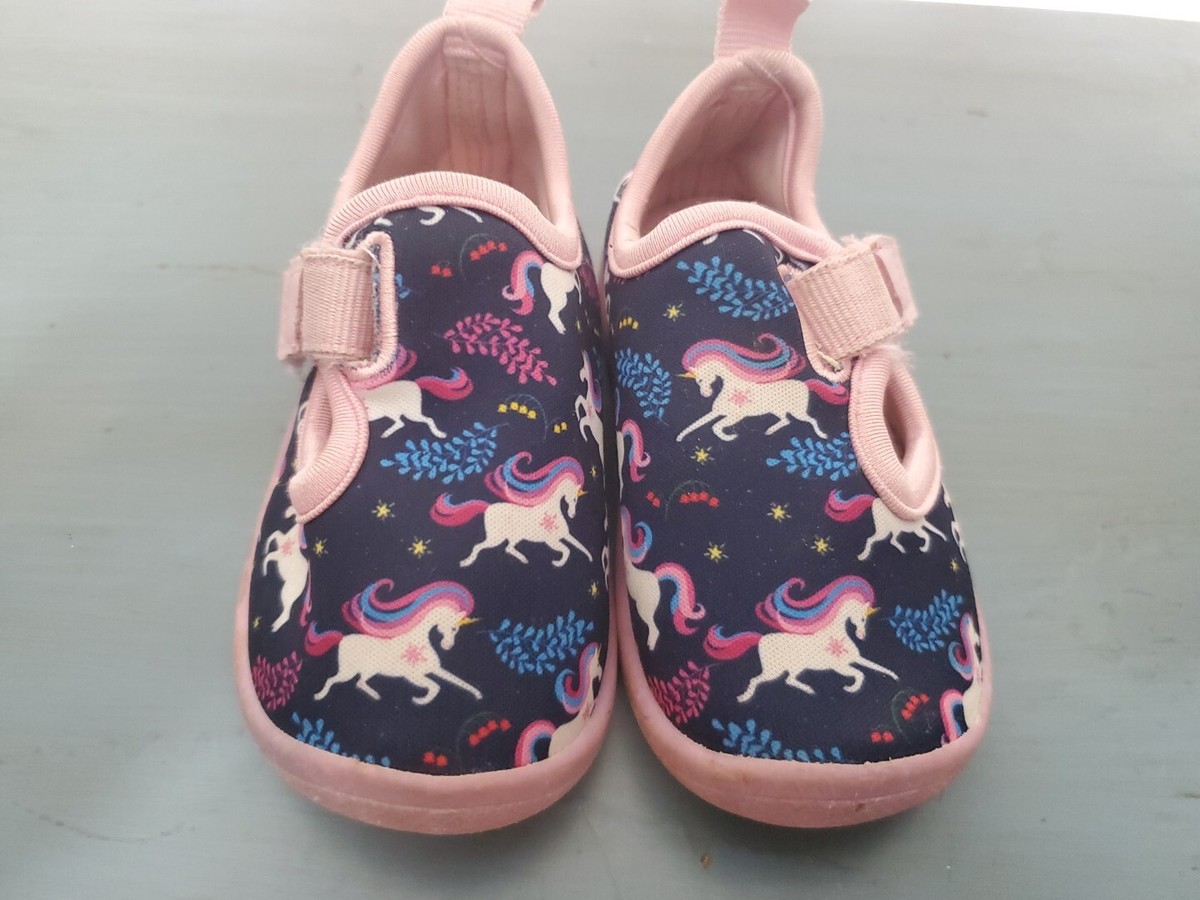 FANTURE Girls Easy Slide On Water Shoe Blue Unicorn Size 4 GUC | eBay