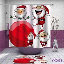 Santa's Big Red Bag 3D Shower Curtain Polyester Bathroom Decor Waterproof
