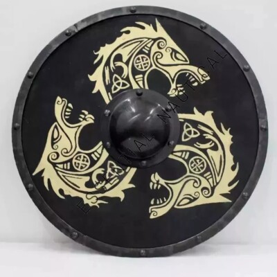 Medieval Shield Viking Shield 30'' Wooden Shield Heavy Metal Fitted Designer gift