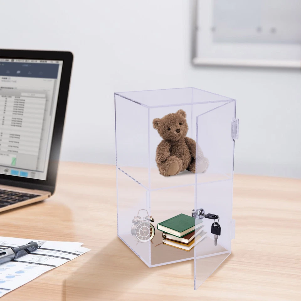 2-layers Transparent Countertop Display Storage Cabinet Acrylic Display Case NEW - Image 4 of 4