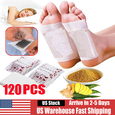 120PCS Detox Foot Patches Pads Body Toxins Feet Slimming Deep Cleansing Herbal