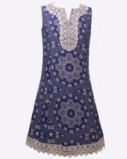 BONNIE JEAN Girl's Plus 16.5 Sleeveless Dress w/ Venice Lace Neck  Hem NWT