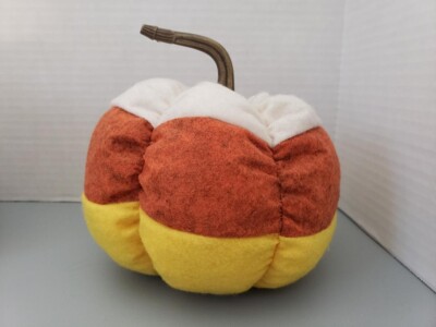 DanDee Collector's Choice Candy Corn Plush Pumpkin w/ hard stem