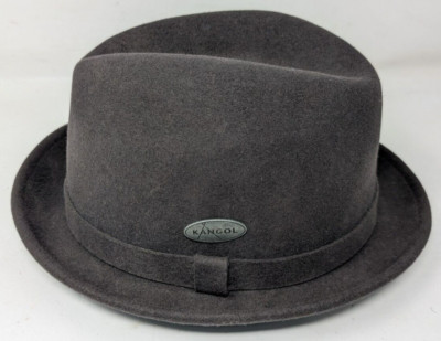 Kangol Gray Wool Fedora LiteFelt Player Size Large 5122BC Made in USA VTG