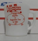 Vintage Fire-King Oven Coffee Time Mug Anytime Suggestion in TAC Milk Glass Rare