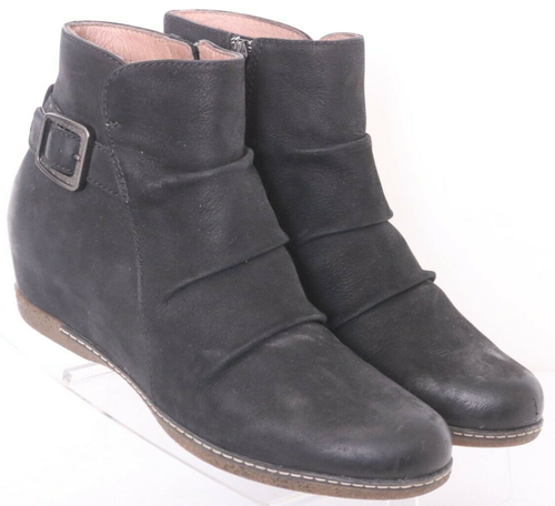 Dansko Lia Black Rouched Side Zip 