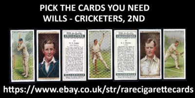 WILLS - CRICKETERS, 2ND - PICK THE CARDS YOU NEED