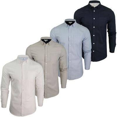 Xact Herren Oxford Hemd, Unter-Button-Kragen, Langarm