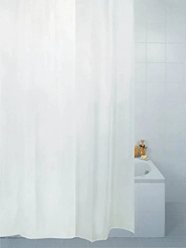 Fabric Bathroom Shower Curtain White Extra Long 180 x 220 cm Hooks Hallways