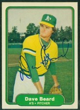 Original Autograph of Dave Beard of the Oakland A’s on a 1982 Fleer Card