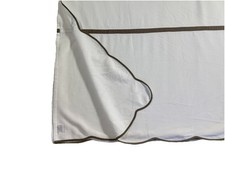 Copriletto Leontine Lino Cotone Bianco Marrone Hotel Bordura Capesante Cotone