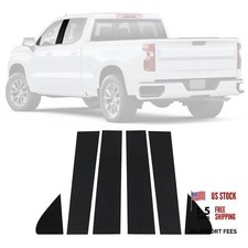 Black Pillar Posts Window Trim Stickers 6Pcs Gloss Black Compatible with