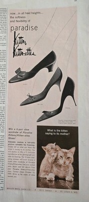 1959 women's Paradise Kittens Kitten-ettes shoes Vintage Fashion Ad
