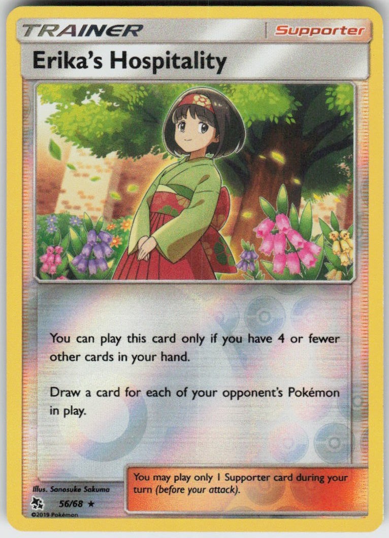 Reverse Holo Erika's Hospitality 56/68 Rare Hidden Fates Near Mint