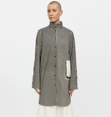 Anette Gortz Nao weiß schwarz gestreiftes Oversize Shirt Größe XL