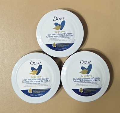 3PK  Dove BodyLove RichNourishment Cream,Face&Body 2.53flozNEW24HR,FREESHIPPING!