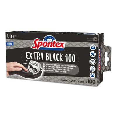 Spontex Vinyl-Handschuh Extra Black, Größe L, schwarz 1 bis 24 Stk SPARE 54%