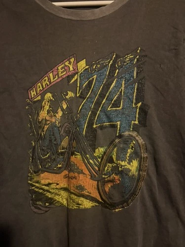 Harley Davidson Motorcycles Rare Single Stitch 1970s vintage concert t-shirt, vintage, single stitch, B+ condition