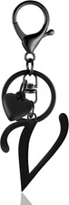 A-Z Heart Initial Letter Keychain, Stainless Steel Alphabet Charm for Handbags,