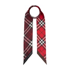 BURBERRY Check Woman Silk Skinny Scarf 8110367 NEW ITEM